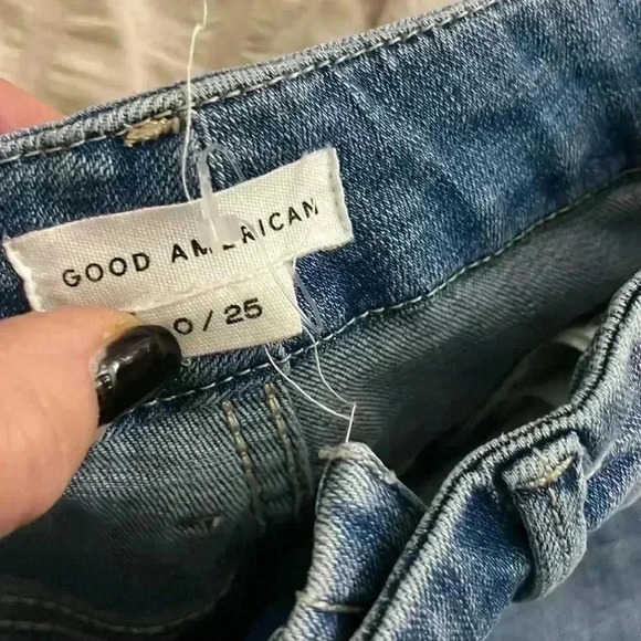 Good American - denim straight jeans - size 0/25 - EUC - Picture 4 of 8